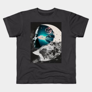 Collage Moon Face Kids T-Shirt